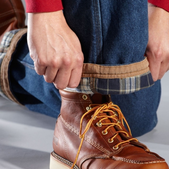 Duluth Flannel Lined Relaxed Fit Ballroom Denim Blue Jeans 44x30 - Picture 5 of 10